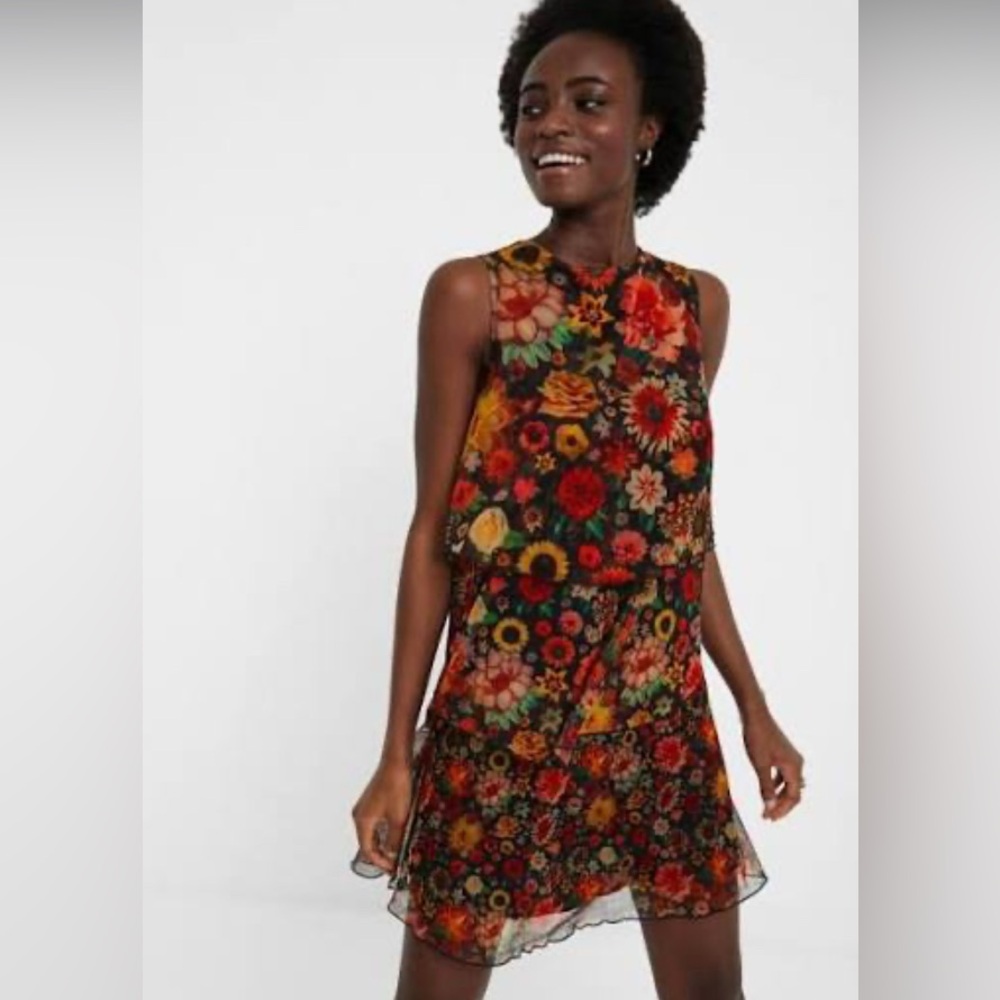 Desigual tiered mini party dress